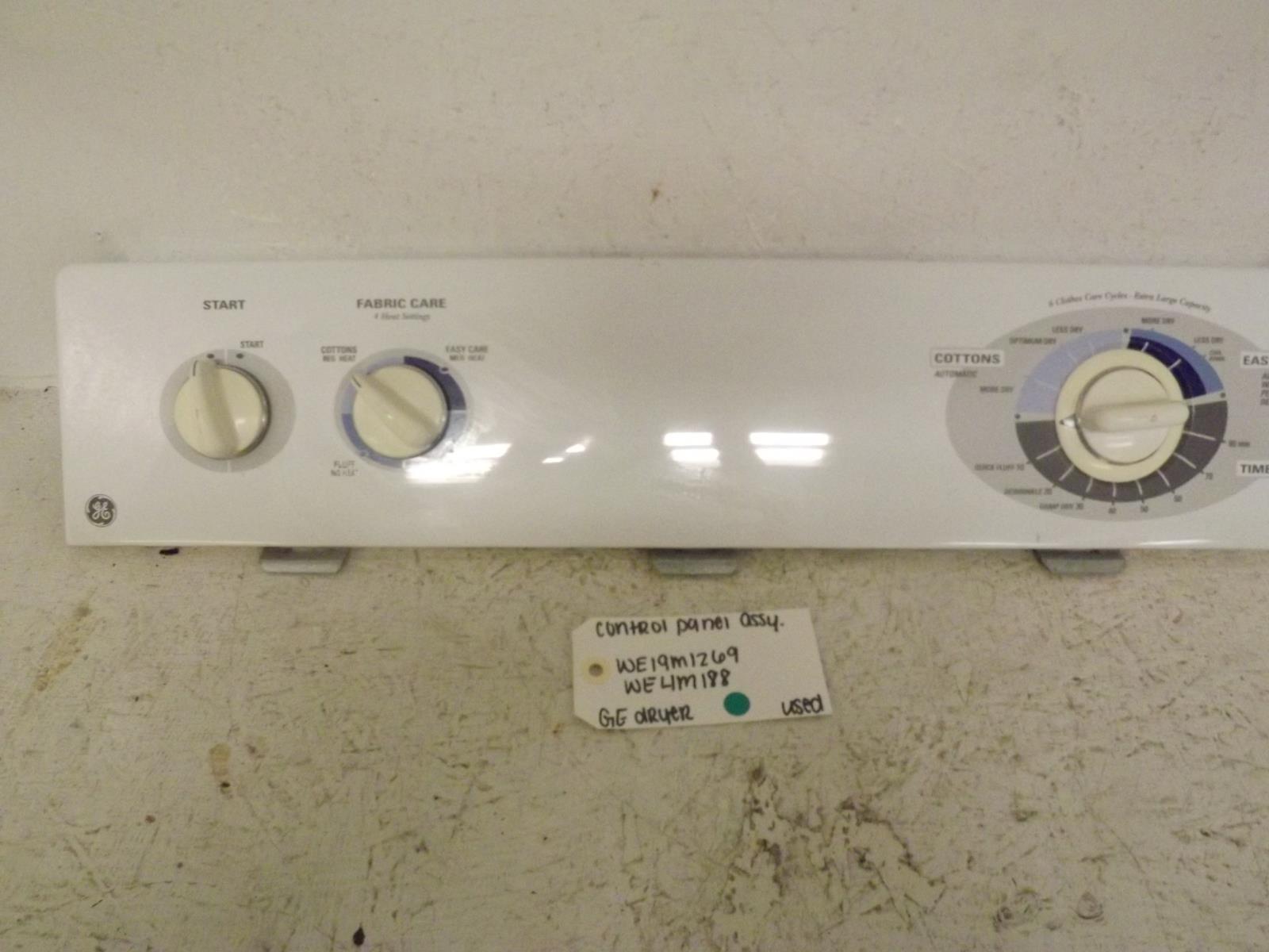 GE Dryer WE19M1269 WE4M188 Control Panel Assembly Used GE Dryer WE19M1269 WE4M188 Control Panel Assembly Used